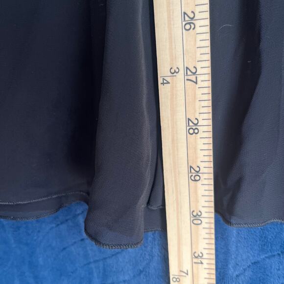 MarKenz Black Midi Ruffle Casual Breathable Skirt Womans Size 14 - Picture 6 of 7